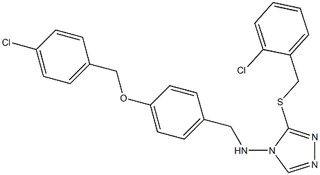 N-{4-[(4-chlorobenzyl)oxy]benzyl}-N-{3-[(2-chlorobenzyl)sulfanyl]-4H-1,2,4-triazol-4-yl}amine Struktur