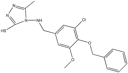 4-{[4-(benzyloxy)-3-chloro-5-methoxybenzyl]amino}-5-methyl-4H-1,2,4-triazol-3-yl hydrosulfide Struktur