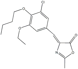 4-(4-butoxy-3-chloro-5-ethoxybenzylidene)-2-methyl-1,3-oxazol-5(4H)-one Struktur