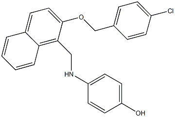 4-[({2-[(4-chlorobenzyl)oxy]-1-naphthyl}methyl)amino]phenol Struktur