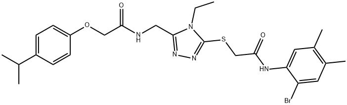 N-(2-bromo-4,5-dimethylphenyl)-2-{[4-ethyl-5-({[(4-isopropylphenoxy)acetyl]amino}methyl)-4H-1,2,4-triazol-3-yl]sulfanyl}acetamide Struktur