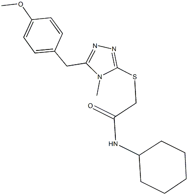 N-cyclohexyl-2-{[5-(4-methoxybenzyl)-4-methyl-4H-1,2,4-triazol-3-yl]sulfanyl}acetamide Struktur