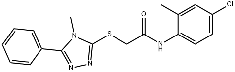 N-(4-chloro-2-methylphenyl)-2-[(4-methyl-5-phenyl-4H-1,2,4-triazol-3-yl)sulfanyl]acetamide Struktur