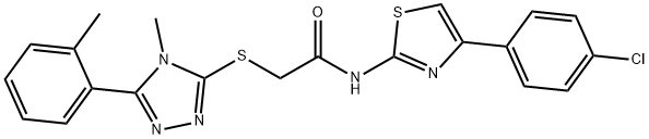 N-[4-(4-chlorophenyl)-1,3-thiazol-2-yl]-2-{[4-methyl-5-(2-methylphenyl)-4H-1,2,4-triazol-3-yl]sulfanyl}acetamide Struktur