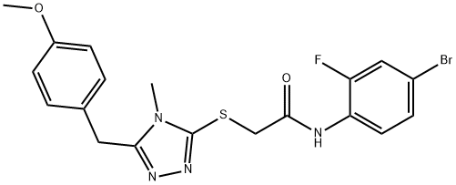 N-(4-bromo-2-fluorophenyl)-2-{[5-(4-methoxybenzyl)-4-methyl-4H-1,2,4-triazol-3-yl]sulfanyl}acetamide Struktur