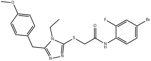 N-(4-bromo-2-fluorophenyl)-2-{[4-ethyl-5-(4-methoxybenzyl)-4H-1,2,4-triazol-3-yl]sulfanyl}acetamide Struktur