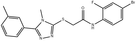 N-(4-bromo-2-fluorophenyl)-2-{[4-methyl-5-(3-methylphenyl)-4H-1,2,4-triazol-3-yl]sulfanyl}acetamide Struktur