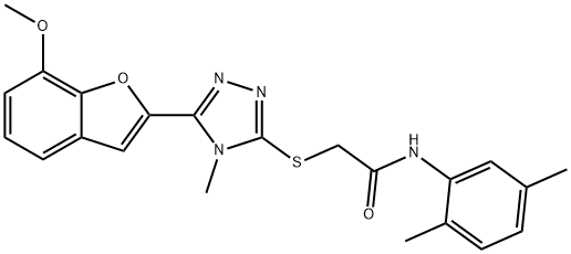 N-(2,5-dimethylphenyl)-2-{[5-(7-methoxy-1-benzofuran-2-yl)-4-methyl-4H-1,2,4-triazol-3-yl]sulfanyl}acetamide Struktur