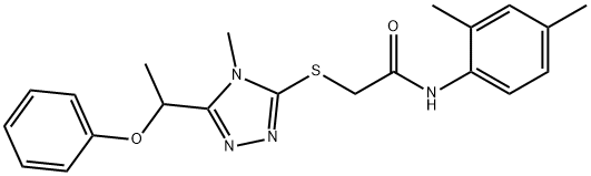 N-(2,4-dimethylphenyl)-2-{[4-methyl-5-(1-phenoxyethyl)-4H-1,2,4-triazol-3-yl]sulfanyl}acetamide Struktur