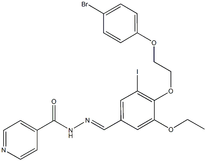 N'-{4-[2-(4-bromophenoxy)ethoxy]-3-ethoxy-5-iodobenzylidene}isonicotinohydrazide Struktur