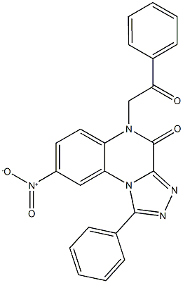 8-nitro-5-(2-oxo-2-phenylethyl)-1-phenyl[1,2,4]triazolo[4,3-a]quinoxalin-4(5H)-one Struktur