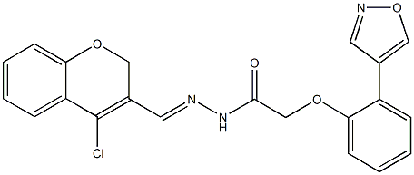 N'-[(4-chloro-2H-chromen-3-yl)methylene]-2-[2-(4-isoxazolyl)phenoxy]acetohydrazide Struktur