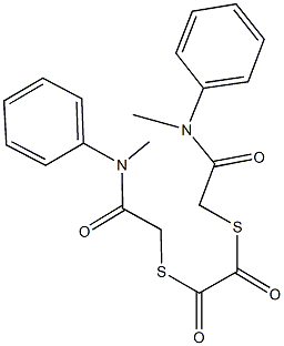 S~1~,S~2~-bis[2-(methylanilino)-2-oxoethyl] ethanedithioate Struktur