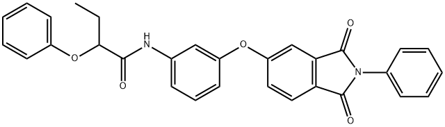 N-{3-[(1,3-dioxo-2-phenyl-2,3-dihydro-1H-isoindol-5-yl)oxy]phenyl}-2-phenoxybutanamide Struktur