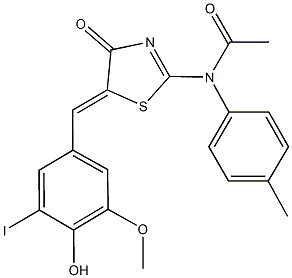 N-[5-(4-hydroxy-3-iodo-5-methoxybenzylidene)-4-oxo-4,5-dihydro-1,3-thiazol-2-yl]-N-(4-methylphenyl)acetamide Struktur