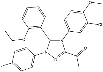 1-[4-(3-chloro-4-methoxyphenyl)-5-(2-ethoxyphenyl)-1-(4-methylphenyl)-4,5-dihydro-1H-1,2,4-triazol-3-yl]ethanone Struktur