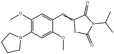 5-[2,5-dimethoxy-4-(1-pyrrolidinyl)benzylidene]-3-isopropyl-1,3-thiazolidine-2,4-dione Struktur