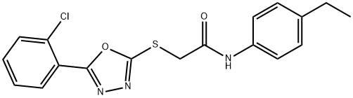 2-{[5-(2-chlorophenyl)-1,3,4-oxadiazol-2-yl]sulfanyl}-N-(4-ethylphenyl)acetamide Struktur