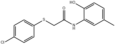 2-[(4-chlorophenyl)sulfanyl]-N-(2-hydroxy-5-methylphenyl)acetamide Struktur