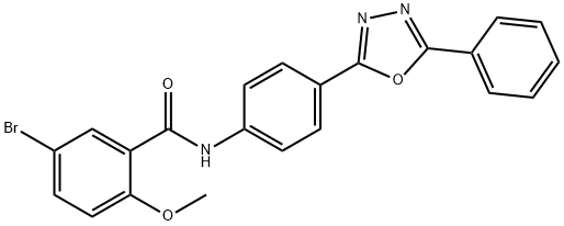 5-bromo-2-methoxy-N-[4-(5-phenyl-1,3,4-oxadiazol-2-yl)phenyl]benzamide Struktur