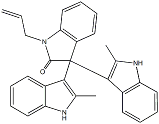 1-allyl-3,3-bis(2-methyl-1H-indol-3-yl)-1,3-dihydro-2H-indol-2-one Struktur