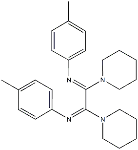 4-methyl-N-{2-[(4-methylphenyl)imino]-1,2-dipiperidin-1-ylethylidene}aniline Struktur