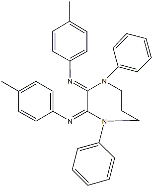 4-methyl-N-{3-[(4-methylphenyl)imino]-1,4-diphenyl-1,4-diazepan-2-ylidene}aniline Struktur