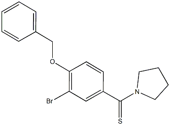 benzyl 2-bromo-4-(1-pyrrolidinylcarbothioyl)phenyl ether Struktur