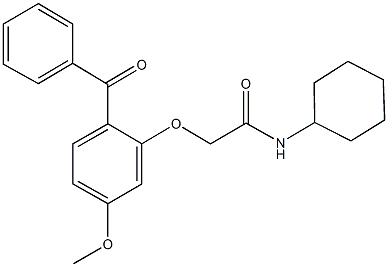 2-(2-benzoyl-5-methoxyphenoxy)-N-cyclohexylacetamide Struktur