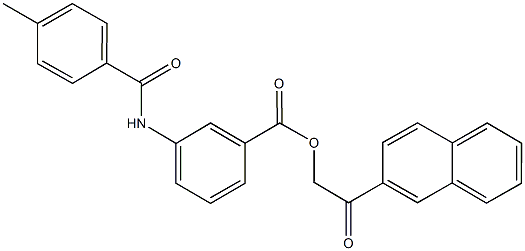 2-(2-naphthyl)-2-oxoethyl 3-[(4-methylbenzoyl)amino]benzoate Struktur