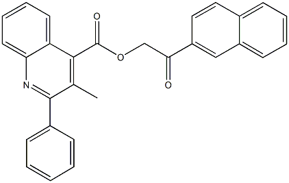 2-(2-naphthyl)-2-oxoethyl 3-methyl-2-phenyl-4-quinolinecarboxylate Struktur