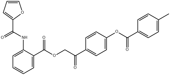 2-{4-[(4-methylbenzoyl)oxy]phenyl}-2-oxoethyl 2-(2-furoylamino)benzoate Struktur