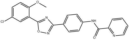 N-{4-[5-(5-chloro-2-methoxyphenyl)-1,2,4-oxadiazol-3-yl]phenyl}-2-pyridinecarboxamide Struktur