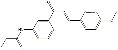 N-{3-[3-(4-methoxyphenyl)acryloyl]phenyl}propanamide Struktur