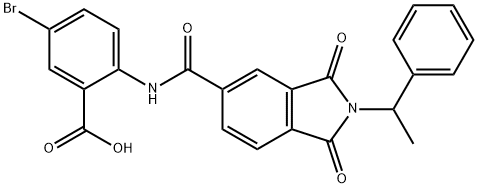 5-bromo-2-({[1,3-dioxo-2-(1-phenylethyl)-2,3-dihydro-1H-isoindol-5-yl]carbonyl}amino)benzoic acid Struktur