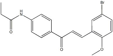 N-{4-[3-(5-bromo-2-methoxyphenyl)acryloyl]phenyl}propanamide Struktur