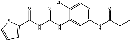 N-[4-chloro-3-({[(2-thienylcarbonyl)amino]carbothioyl}amino)phenyl]propanamide Struktur