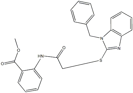 methyl 2-({[(1-benzyl-1H-benzimidazol-2-yl)sulfanyl]acetyl}amino)benzoate Struktur