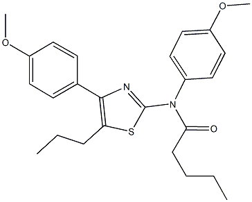 N-(4-methoxyphenyl)-N-[4-(4-methoxyphenyl)-5-propyl-1,3-thiazol-2-yl]pentanamide Struktur