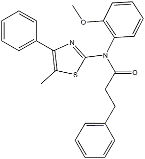 N-(2-methoxyphenyl)-N-(5-methyl-4-phenyl-1,3-thiazol-2-yl)-3-phenylpropanamide Struktur