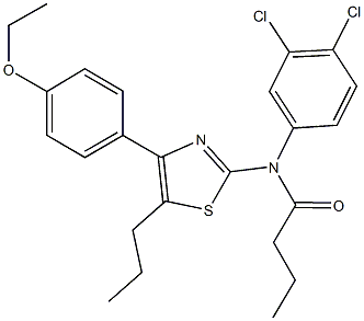 N-(3,4-dichlorophenyl)-N-[4-(4-ethoxyphenyl)-5-propyl-1,3-thiazol-2-yl]butanamide Struktur