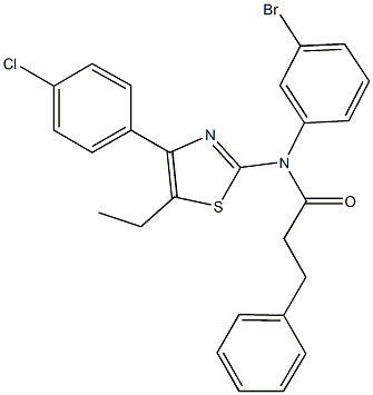 N-(3-bromophenyl)-N-[4-(4-chlorophenyl)-5-ethyl-1,3-thiazol-2-yl]-3-phenylpropanamide Struktur