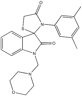 3-(3,5-dimethylphenyl)-1'-(4-morpholinylmethyl)-1',3'-dihydrospiro[1,3-thiazolidine-2,3'-(2'H)-indole]-2',4-dione Struktur