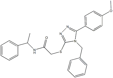 2-{[4-benzyl-5-(4-methoxyphenyl)-4H-1,2,4-triazol-3-yl]sulfanyl}-N-(1-phenylethyl)acetamide Struktur