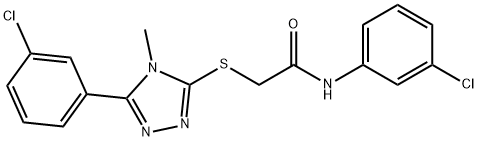 N-(3-chlorophenyl)-2-{[5-(3-chlorophenyl)-4-methyl-4H-1,2,4-triazol-3-yl]sulfanyl}acetamide Struktur