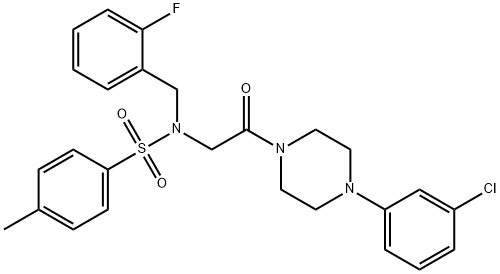 N-{2-[4-(3-chlorophenyl)piperazin-1-yl]-2-oxoethyl}-N-(2-fluorobenzyl)-4-methylbenzenesulfonamide Struktur