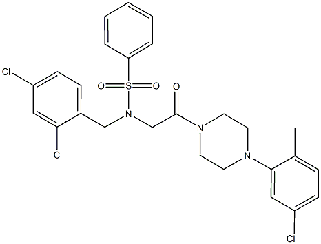 N-{2-[4-(5-chloro-2-methylphenyl)-1-piperazinyl]-2-oxoethyl}-N-(2,4-dichlorobenzyl)benzenesulfonamide Struktur