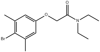 2-(4-bromo-3,5-dimethylphenoxy)-N,N-diethylacetamide Struktur