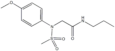 2-[4-methoxy(methylsulfonyl)anilino]-N-propylacetamide Struktur