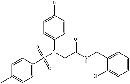 2-{4-bromo[(4-methylphenyl)sulfonyl]anilino}-N-(2-chlorobenzyl)acetamide Struktur